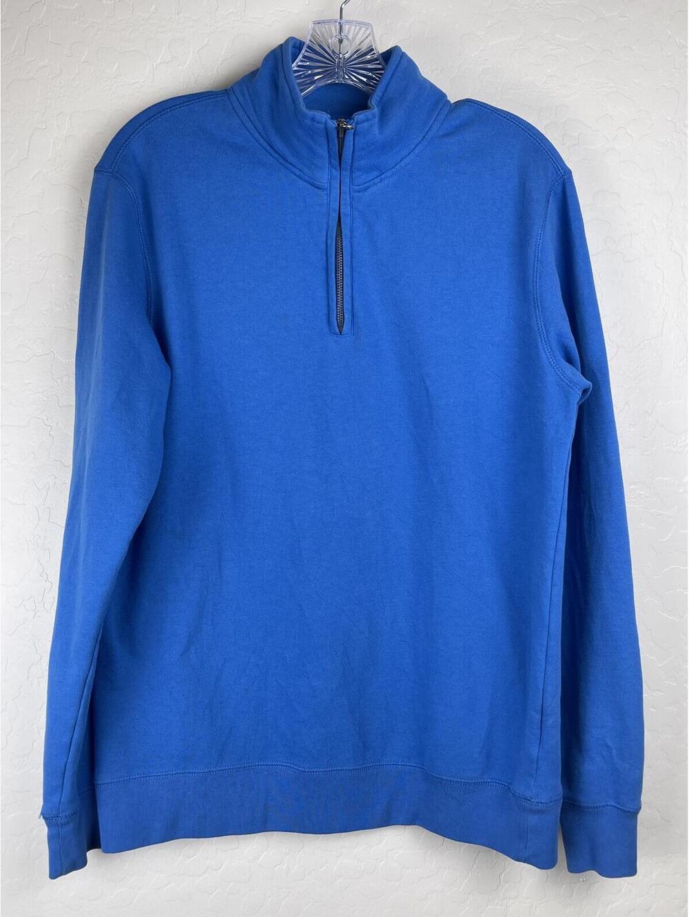 Faded Glory Blue Quarter Zip Pullover Sweatshirt Medium